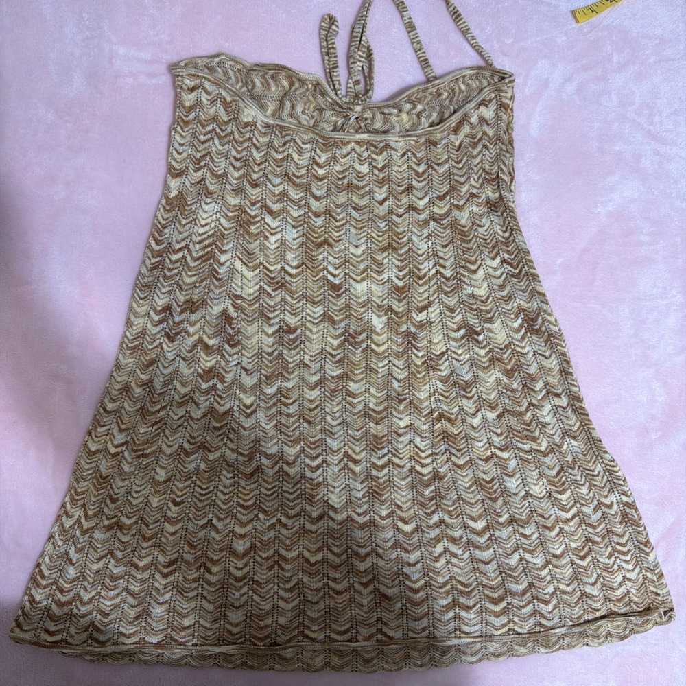 LOFT Brown and Cream Swim Coverup